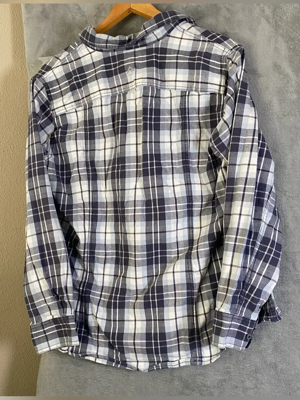 Ridgetcut toughwear women Blue and‎ White Plaid Button-Up Shirt size X Large - Image 7