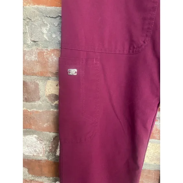 Grey's Anatomy by Barco Signature Scrub Pants Wine Burgundy XXS - Image 2