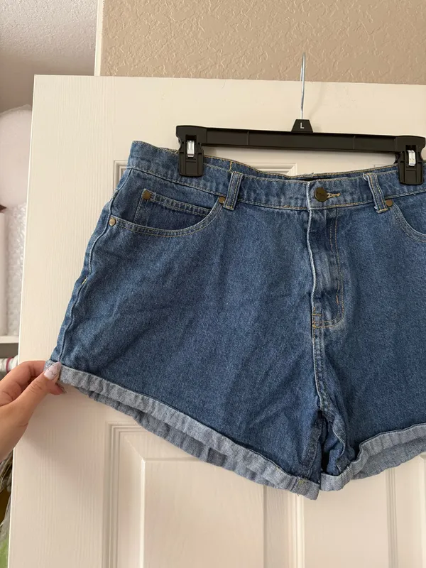 Afends Denim Jean Shorts Blue Size L - Image 2