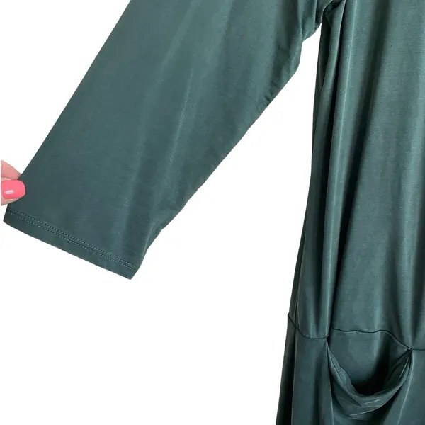 Dolan‎ Womens Pocket Dress MP Green Cupro Spandex Blend Lounge Travel Minimalist - Image 5