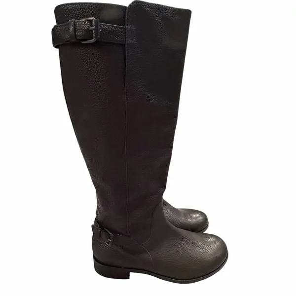 J. Crew Black Pebbled Leather Emmett Tall Boots 7.5 - Image 5