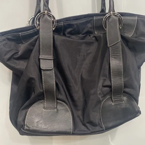 Furla Women's Black Shoulder Nylon Tote Purse Large Bag - Image 9