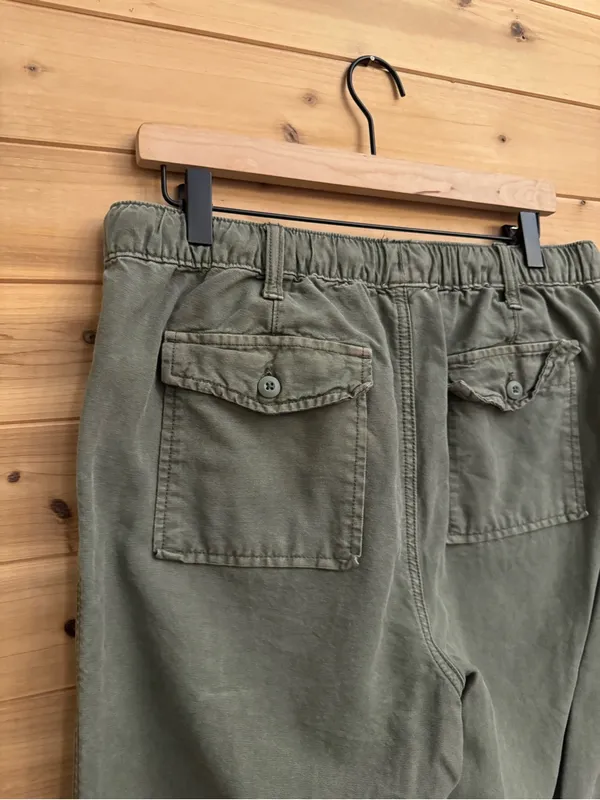 Aerie Medium Green High Rise Cotton Lyocell Jogger Relaxed Baggy Casual Fall - Image 7