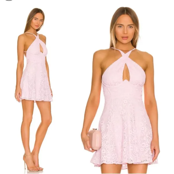For‎ Love and Lemons Carmela Lace Mini Dress Pink Purple S $269 - Image 2