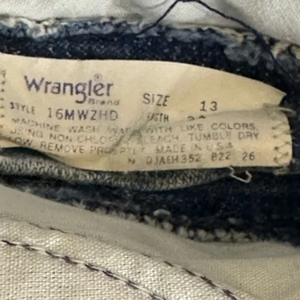 Vintage Wrangler High Waisted Mom Jeans Straight Leg Acid Wash‎ Pleated Size 13 - Image 9