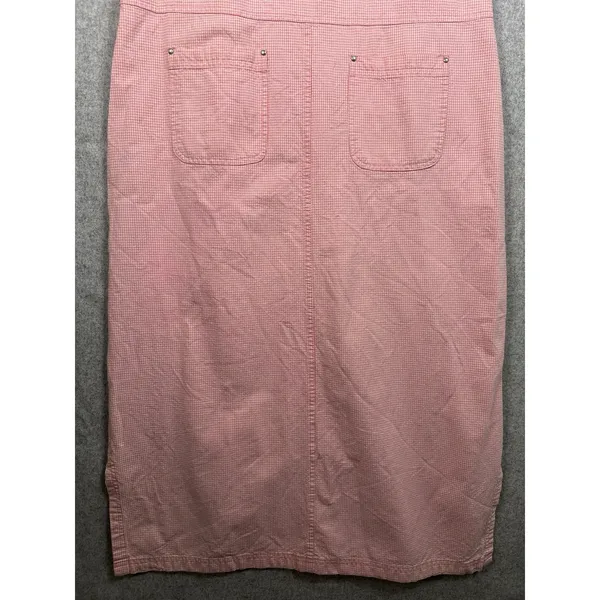 Vintage Mountain Lake Casuals Medium Overalls Dress Red Checkered Cotton Pockets - Image 2