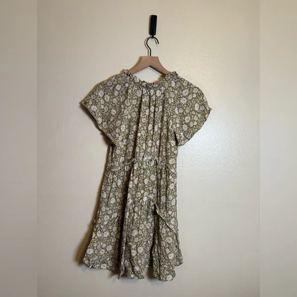 Anthropologie Robin Tiered‎ Mini Dress in Moss Floral - Image 5