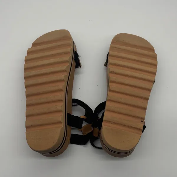Reef Cushion Rem Hi Black Platform Strappy Cork Sandals Womens 9 - Image 5