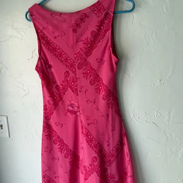 Studio‎ Y Y2K Juniors Size 9 Pink Fairy Asymmetrical Hem Prom HOCO Dress Floral - Image 5