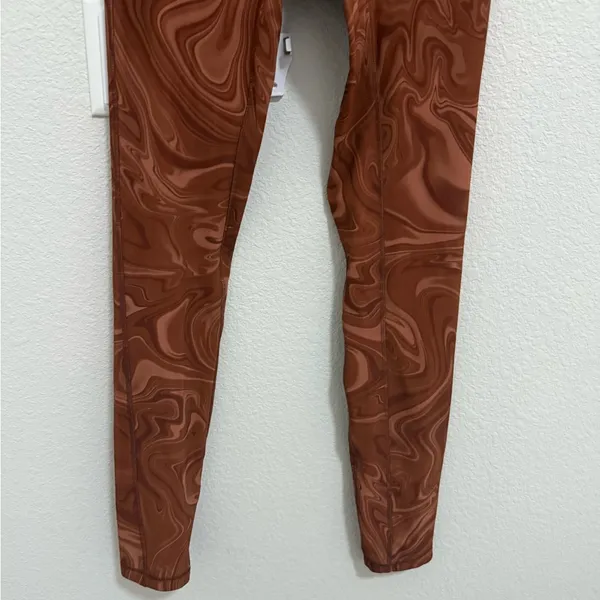 House of CB Violet Cocoa Swirl Brown Mesh Leggings High Rise Large - Image 8