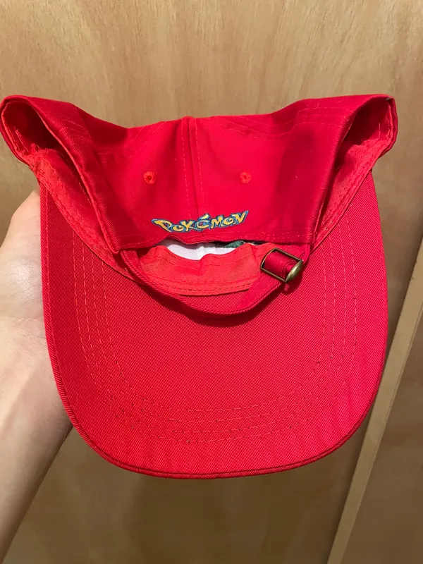 Pokémon VTG 90’s Ash Ketchum Embroidered Strap Back Hat Cap Charizard Pikachu! Has some dents no flaws - Image 7