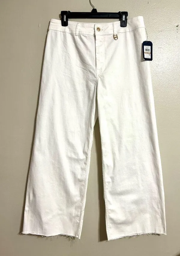 Sz 12 Nautica White Wide Leg ~Crop Jeans - Image 2