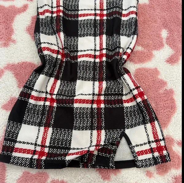 Y2K Plaid Tie Shoulder Top XS Coquette Soft Girl Grunge Aesthetic - Image 3