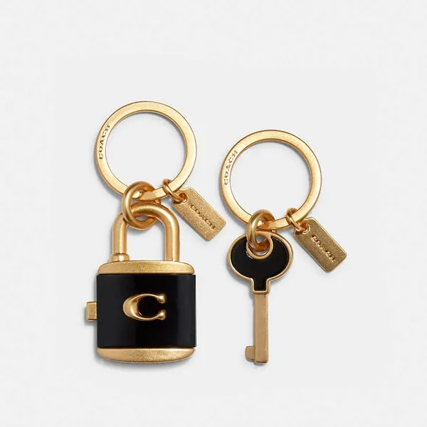 Coach Lock and Key Bag Charm Valet Detachable Key Ring Fob C1679 - Image 4