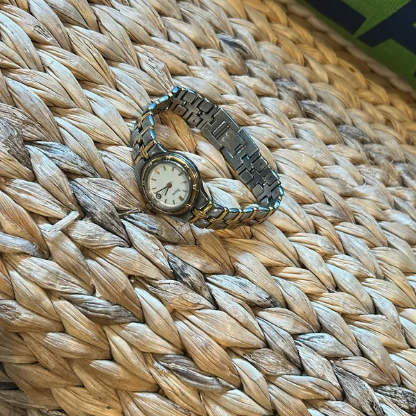 Bulova Women Watch Stainless Steel Gold Silver WR Battery White Date Quartz - Image 14