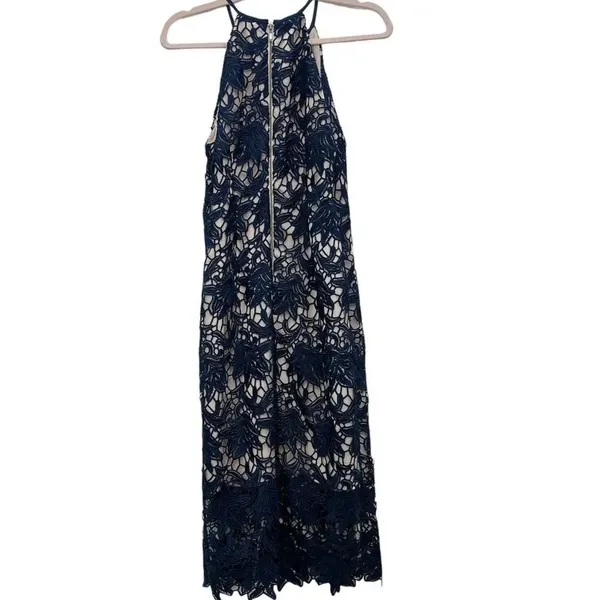 Keepsake Blue True Love Lace Midi Sleeveless Cocktail Dress Medium‎ - Image 3