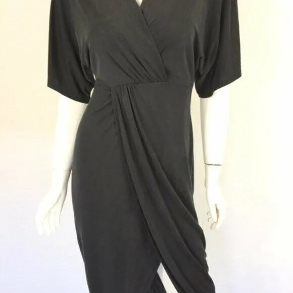 ASTR The Label Dress XS Gray Wrap Short Sleeve Cocktail Party - Image 2