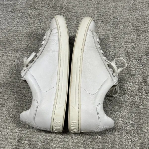 Birkenstock Bend Low Shoes Womens 7 White Leather Sneakers 38 Casual Lace Up - Image 11