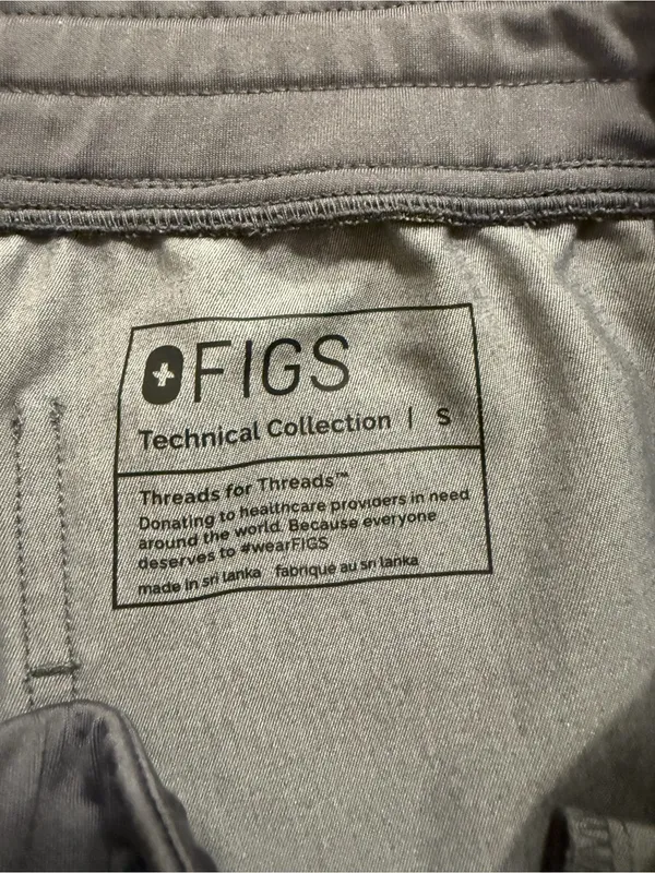 FIGS Zamora Jogger Scrub Pants Gray High Waisted Drawstring Medical Small - Image 3