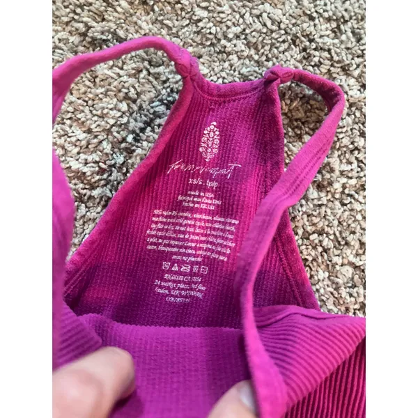 Free‎ People Movement Happiness Runs Crop Tank Magenta Purple Ribbed XS/S - Image 4
