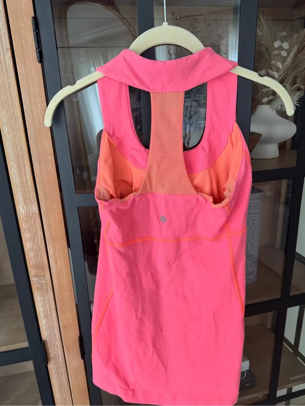 Lululemon Scoop Neck Tank top Luon Neon Flare mesh sports bra racerback - Image 6