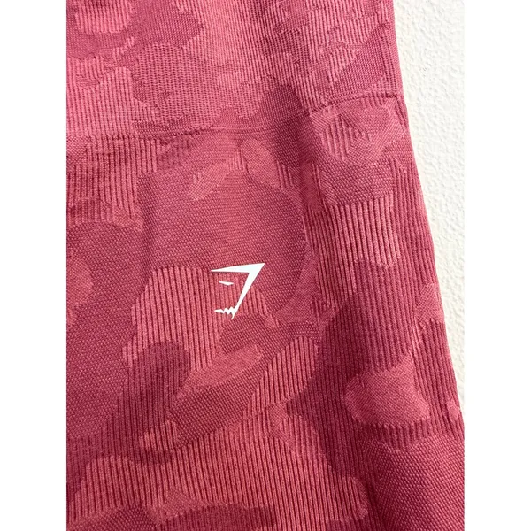 Gymshark Adapt Camo Seamless Leggings High Waisted Burgundy Red Tights M/L - Image 5