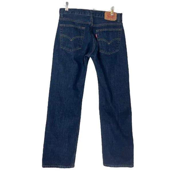Levi’s Jeans 505 Regular Mid Rise Dark Wash Unisex Women’s Men's Size 28 X 28 - Image 2