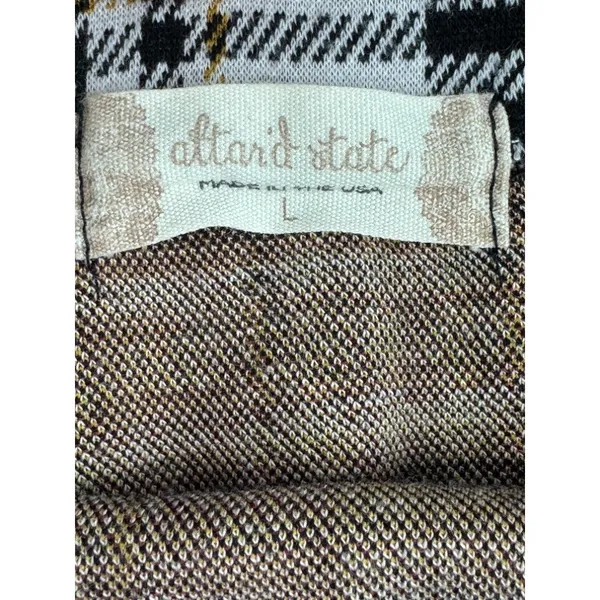 Altar'd State Plaid Mini Skirt Women's Size Large‎ Black Mustard Maroon USA - Image 5