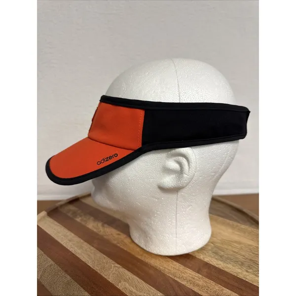 Adidas Hat Women's Adizero Hook & Loop Adjustable Orange/Black Visor ClimaCool - Image 3