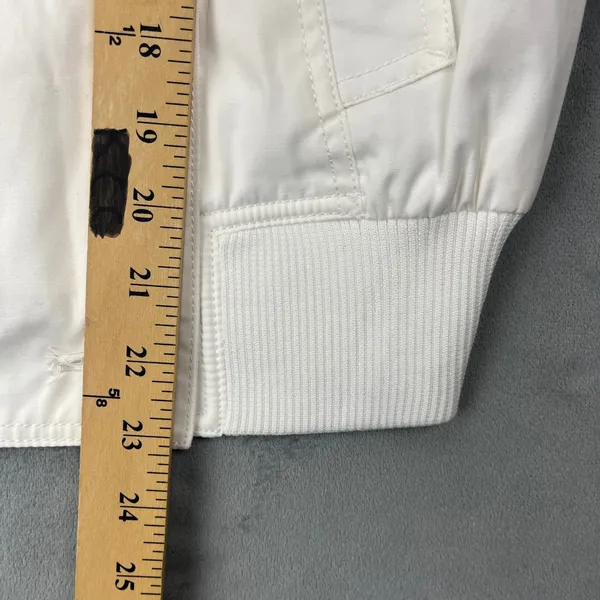 Sean John Jacket Double Breasted Bomber Medium White Cotton Blend Y2K - Image 2