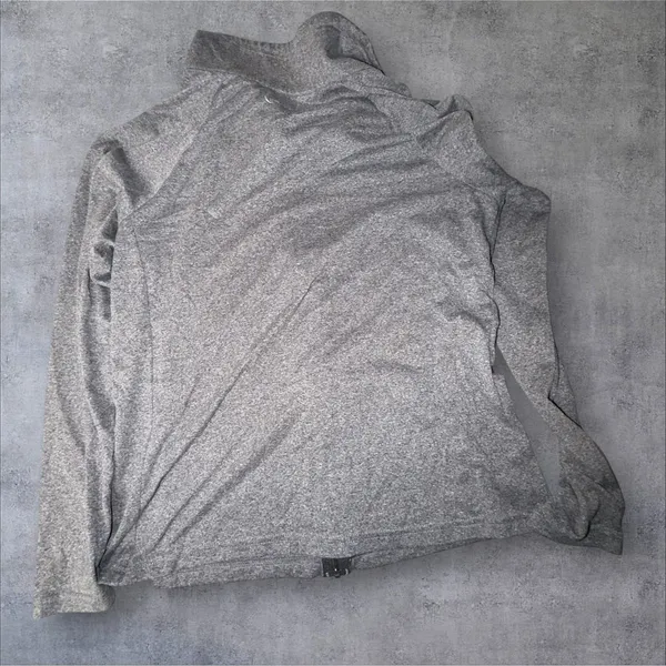 Under Armour Womens Gray HeatGear Full Zip Funnel Neck Hoodie Size Medium Loose - Image 2