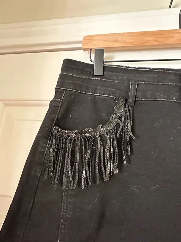 Pink Pistol Sunshine & Rodeo Black Fringe Shorts - Image 3