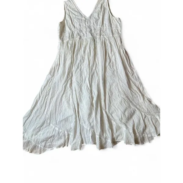 Vintage Maxi Dress 90s Iridescent Embroidered Cottagecore Whimsical Fairy Grunge - Image 6