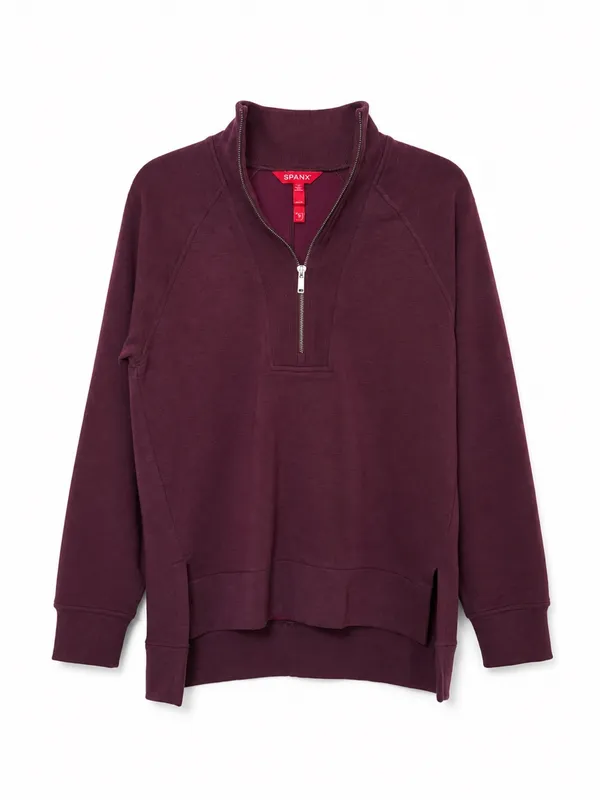 SPANX AirEssentials Half Zip sweatshirt plum small - Image 5