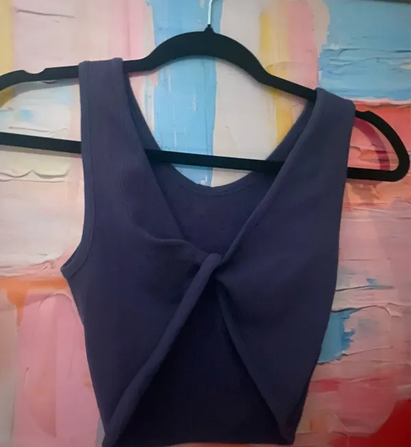 Palmetto Moon Navy Criss Cross Tank Top - Image 2
