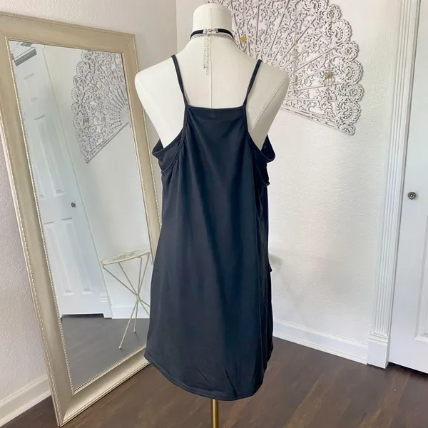 Source Unknown NWOT Black Built-in Shorts Romper Dress w Pockets Size L - Image 4