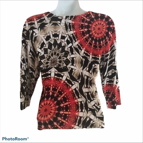 WHBM VTG Clueless Preppy Snap Front Cropped Cardigan Sz S Colorful Casual - Image 2