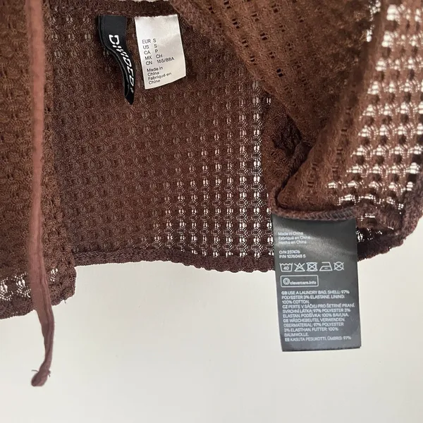 H&M Brown Pattern Knit Beach Swim Cover Up Set Size Small - Image 9