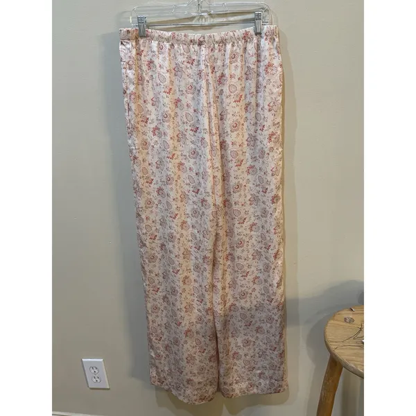 Aritzia Wilfred Toccata Satin Pant Floral Size‎ Medium Drawstring Pull On - Image 7