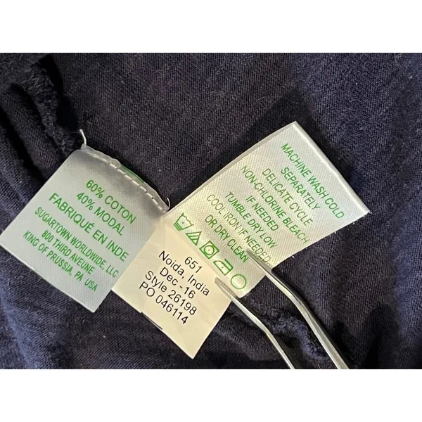 Lilly Pulitzer‎ 26198 Surfcrest Swing Dress MEDIUM Modal Cotton Tab Sleeves Navy - Image 10