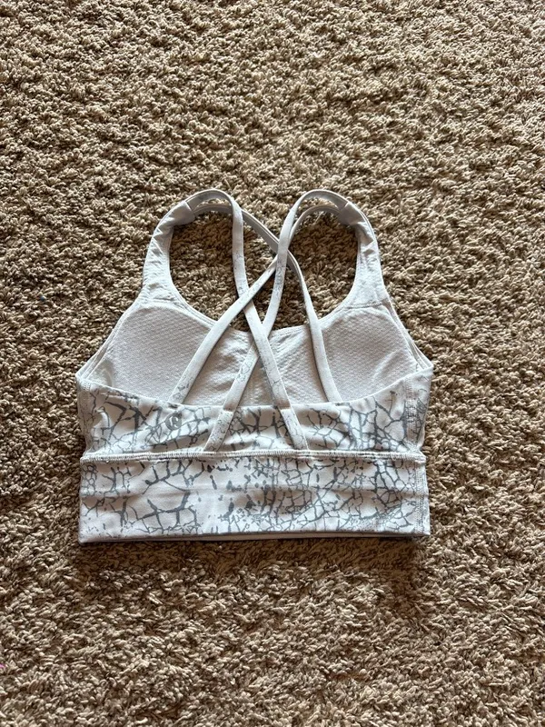 Lululemon Energy Longline bra white and grey - Image 3
