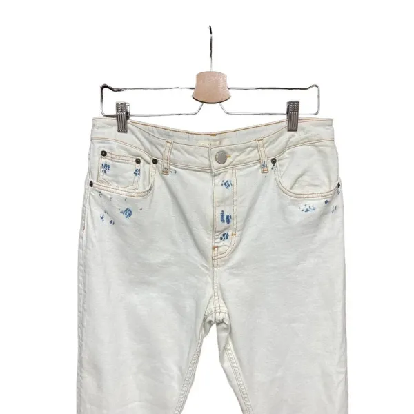 Maje Acid Wash Straight Leg Jeans White Denim Size 40 / US‎ 8 - Image 4