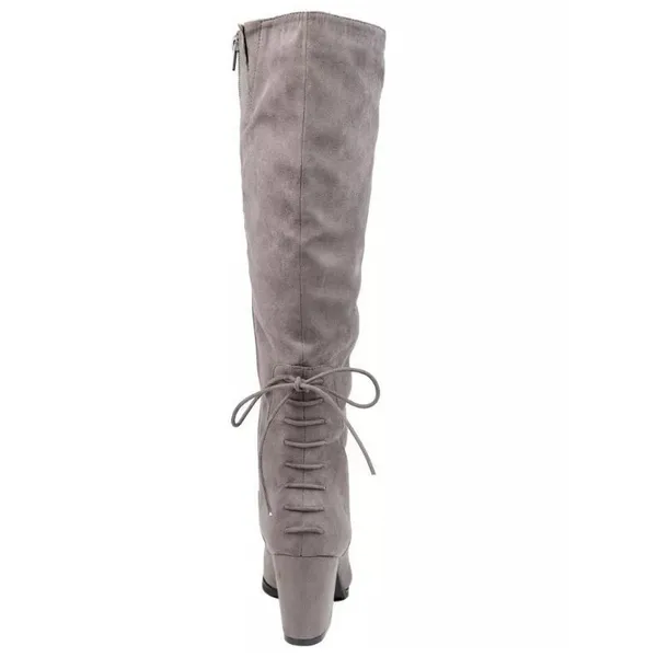 Journee Collection Women’s Leeda Knee‑High Boots Grey 10M - Image 3