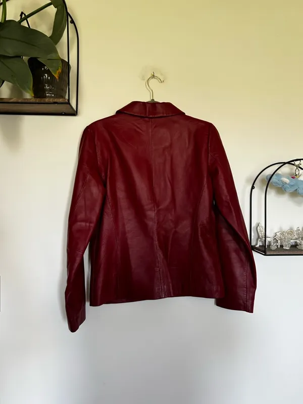 Margaret Godfrey‎ Red Genuine Leather Jacket Size Medium - Image 2