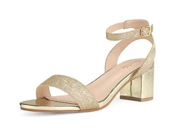Dream Paris Women's Open Toe Ankle Strap Low Block Chunky Heels Sandals Size 8M - Image 2