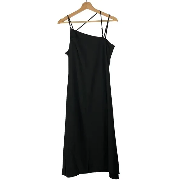 Cider‎ Black Strappy Solid Midi Slip Dress M - Image 3