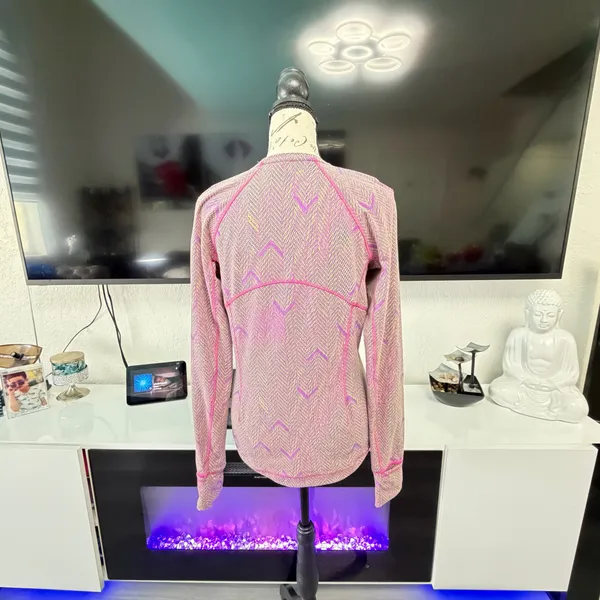 Lululemon Swiftly Tech Long Sleeve Crew Shirt Chevron Knit Purple Yellow Size 6 - Image 7