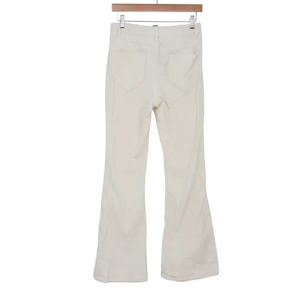 Forever 21 Pants Womens M Flare Corduroy Cream High Rise Stretch Good - Image 6