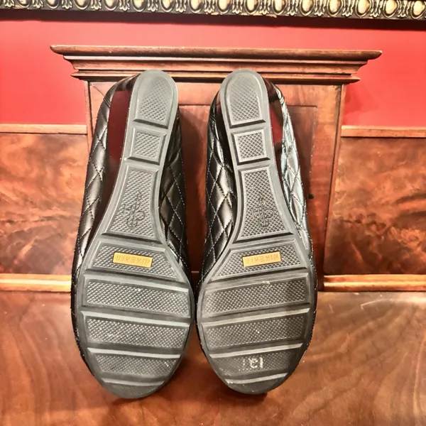 Cole Haan NikeAir Quilted‎ Leather Wedge Flats Black Womens 8 Comfort - Image 8
