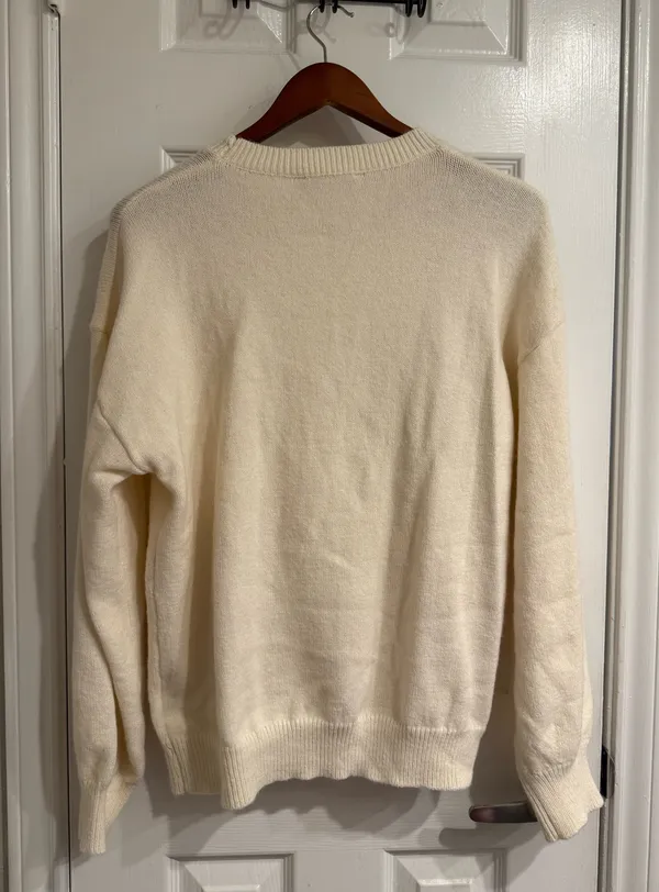 Boutique Western Knit Sweater White Size M - Image 3